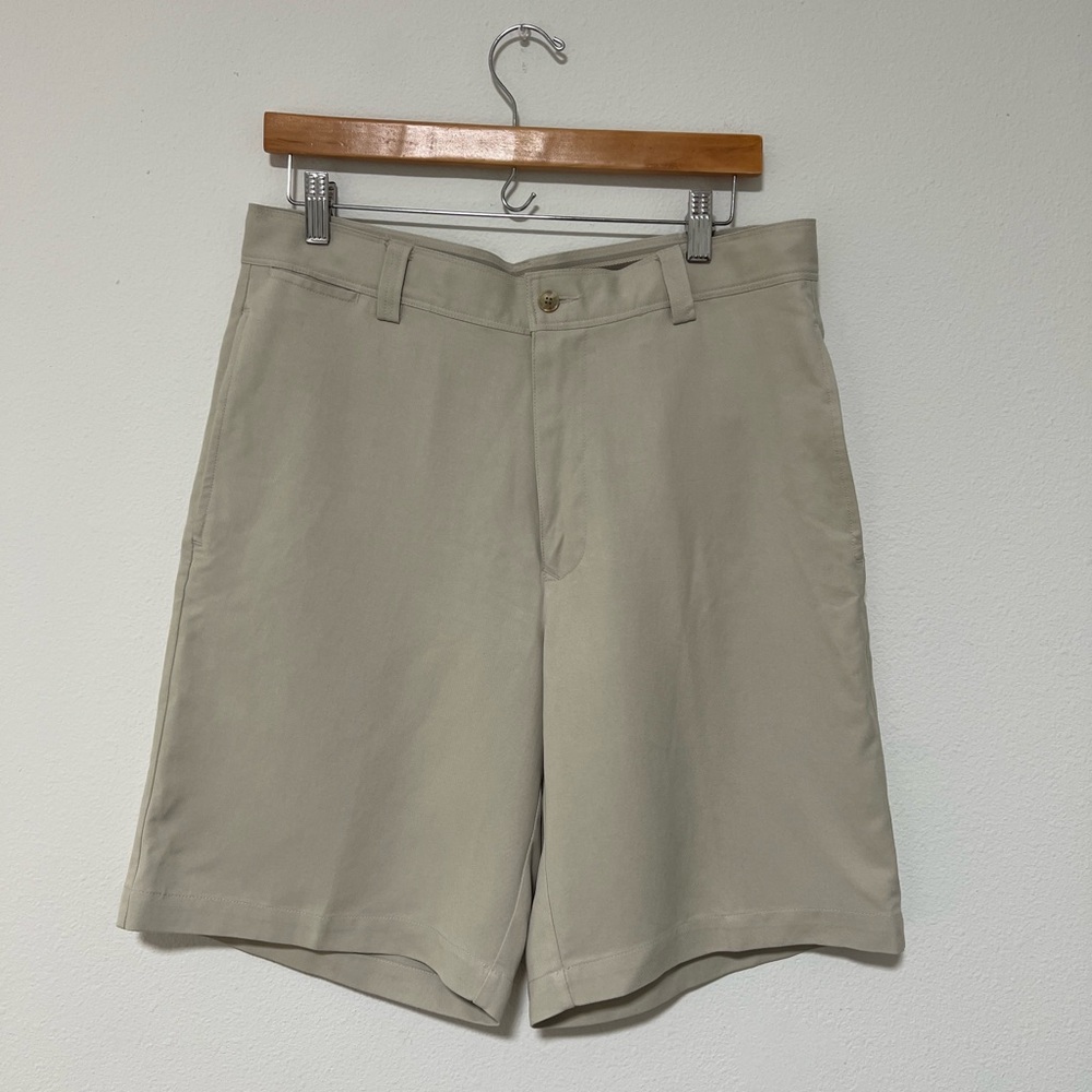 Tommy Bahama Men's Silk Beige Flat Front Shorts